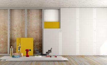 Renovation of an old house with plaster board and insulation material - 3d rendering